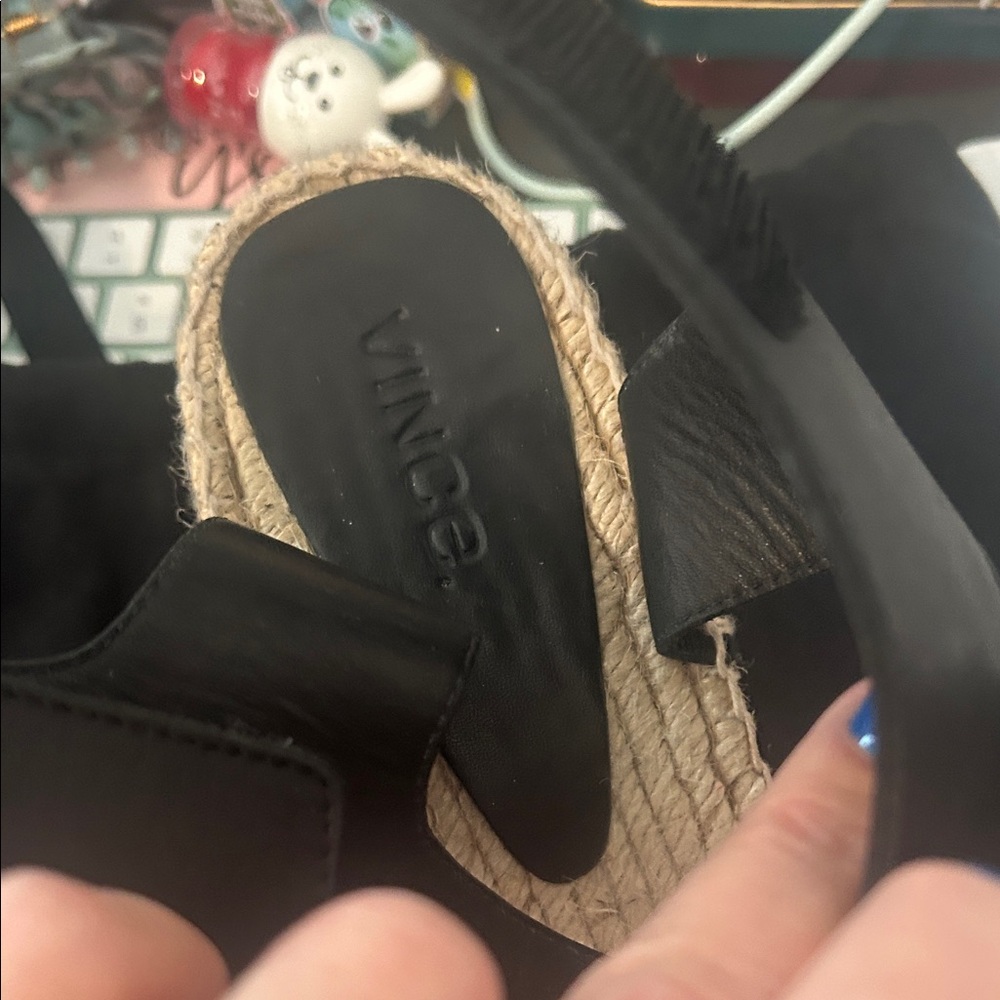 Vince Women's Black Espadrille Sandals Size 10 - Picture 5 of 10